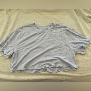Lululemon all yours cropped tee in pastel blue - size 4